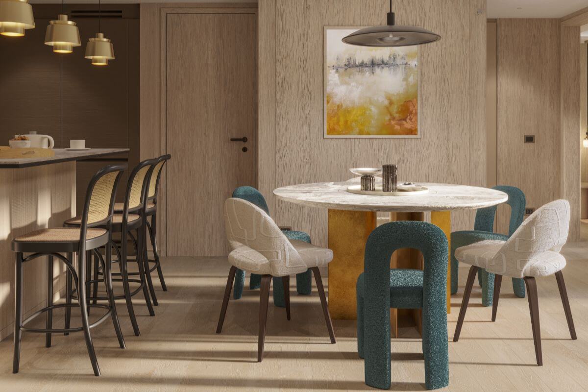 well furnished dining room part of secure and modern living